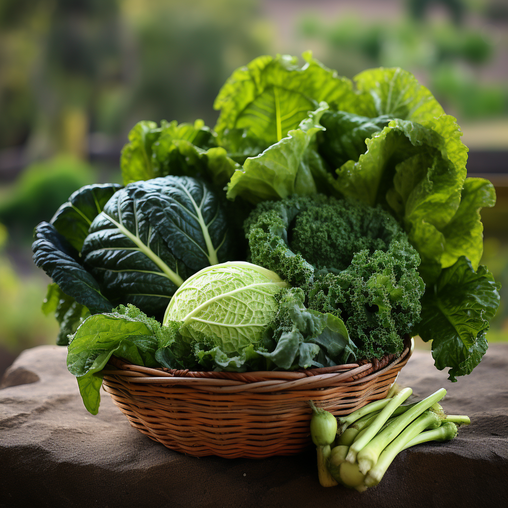 _harvest_basket_full_of_leafy_greens_ harvest basket full of vegetables
